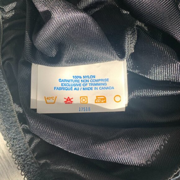 Vintage 90s Pink Lady Black Satin Lace Trim Slip Skirt New - Picture 8 of 11